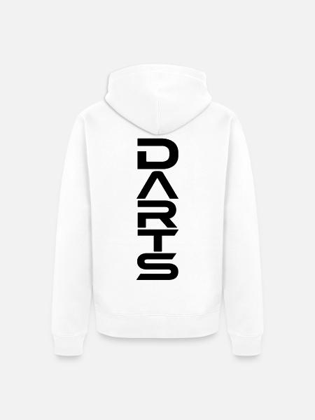 DARTHEROS - DARTS Backprint - Unisex Premium Bio Zip Hoodie - Weiß