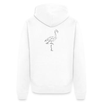 Flamingo Geometrisch - Unisex Premium Bio Zip Hoodie - Weiß - Hinten - Thijin (182cm)