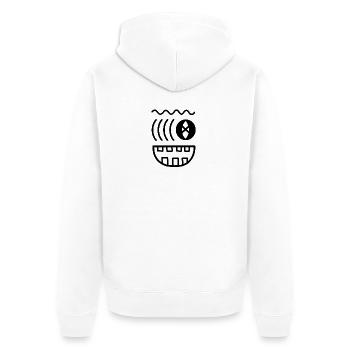 Visage de monstre ondulé - Veste à capuche bio Premium Unisexe - blanc - Dos - Thijin (182cm)