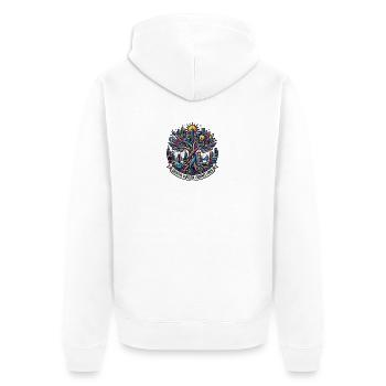 Kreative Wurzeln der Stadt - Unisex Premium Bio Zip Hoodie - Weiß - Hinten - Thijin (182cm)