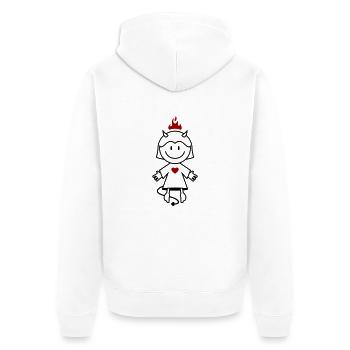vl038b_teufelchen_2c - Unisex Premium Bio Zip Hoodie - Weiß - Hinten - Thijin (182cm)