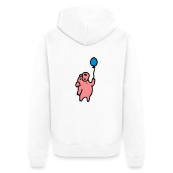 Pig + ballon à air 3 - Veste à capuche bio Premium Unisexe - blanc - Dos - Thijin (182cm)