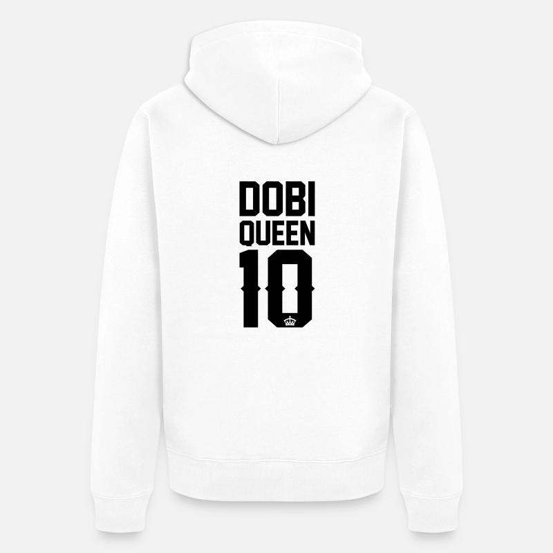 Dobermann-Queen - Unisex Premium Bio Zip Hoodie - Weiß