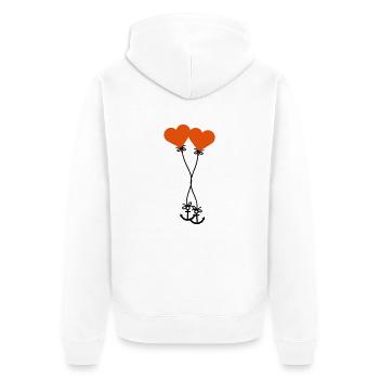 2 paar paerchen verliebt anker herz luftballon fli - Unisex Premium Bio Zip Hoodie - Weiß - Hinten - Thijin (182cm)