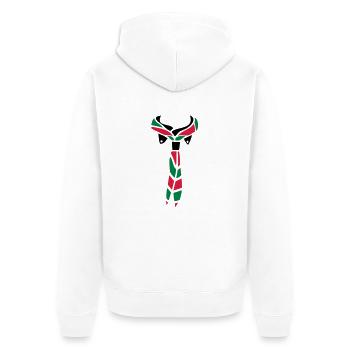 Pfadfinder Schal - Unisex Premium Bio Zip Hoodie - Weiß - Hinten - Thijin (182cm)