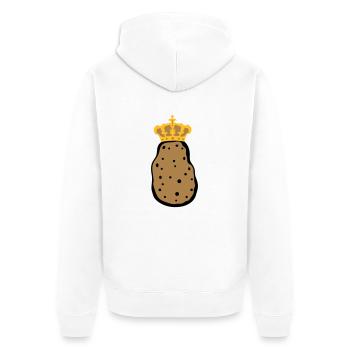 krone koenig koenigin prinzessin prinz herrscher k - Unisex Premium Bio Zip Hoodie - Weiß - Hinten - Thijin (182cm)
