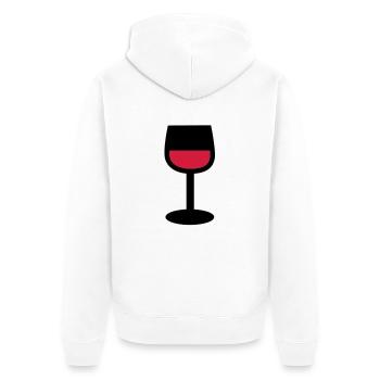 Wein Glas - Unisex Premium Bio Zip Hoodie - Weiß - Hinten - Thijin (182cm)