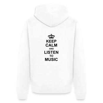 keep calm and listen to music kg10 - Unisex Premium Bio Zip Hoodie - Weiß - Hinten - Thijin (182cm)