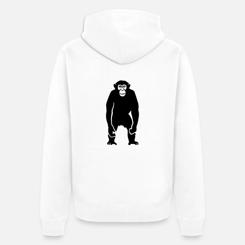 Affe - Unisex Premium Bio Zip Hoodie - Weiß