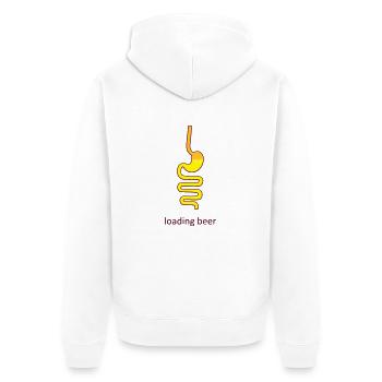 Magen Bier - Unisex Premium Bio Zip Hoodie - Weiß - Hinten - Thijin (182cm)