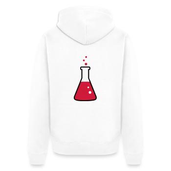 Laboratory flask, science, chemistry (2 colors) - Unisex Premium Organic Zip Hoodie - white - Back - Thijin (182cm)