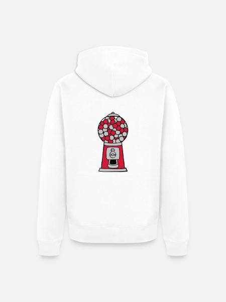 Kaugummi Spender Automat - Unisex Premium Bio Zip Hoodie - Weiß