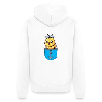 Sailor Maritime Chick Seafaring Sailor Child - Unisex Premium Organic Zip Hoodie - white - Back - Thijin (182cm)
