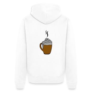 hot chocolate - Unisex Premium Bio Zip Hoodie - Weiß - Hinten - Thijin (182cm)