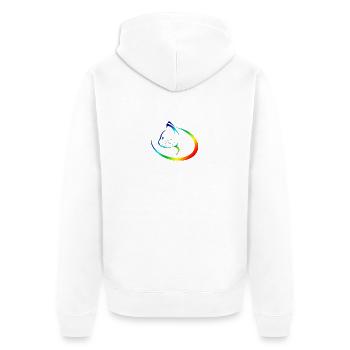 Katze - Unisex Premium Bio Zip Hoodie - Weiß - Hinten - Thijin (182cm)