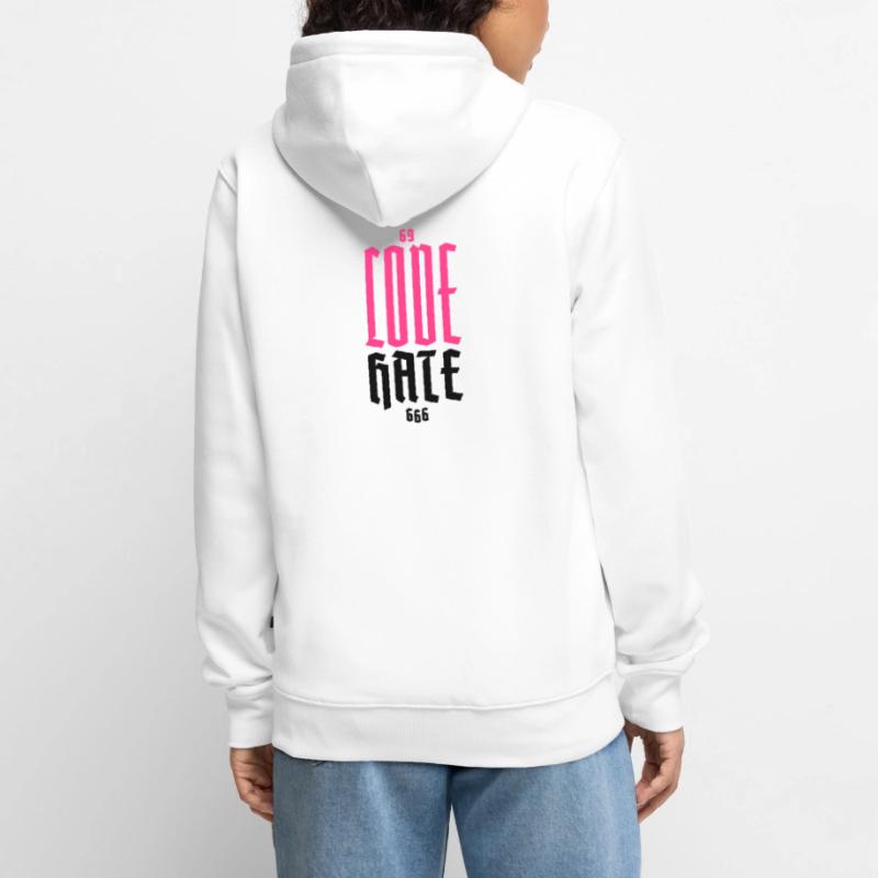 Gothic Neon CODE Vertical Unisex Premium Organic Zip Hoodie
