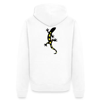 Eidechse Salamander Gecko Feuersalamander - Unisex Premium Bio Zip Hoodie - Weiß - Hinten - Thijin (182cm)