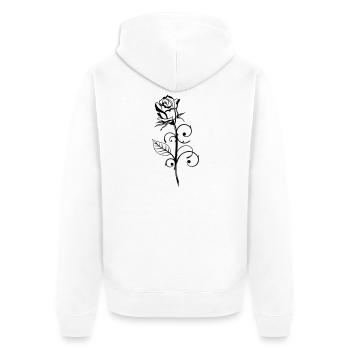 Beautiful rose with leaf - Unisex Premium Organic Zip Hoodie - white - Back - Thijin (182cm)