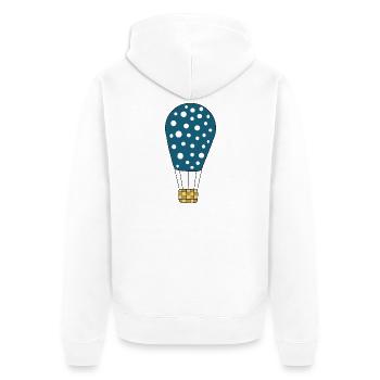 blue hot air balloon - Unisex Premium Organic Zip Hoodie - white - Back - Thijin (182cm)