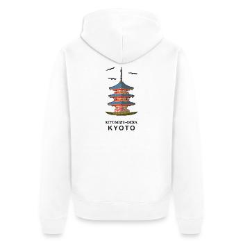 Kyoto au Japon Temple bouddhiste Kiyomizu-Dera - Veste à capuche bio Premium Unisexe - blanc - Dos - Thijin (182cm)
