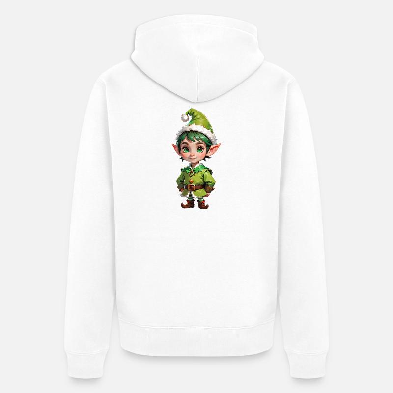 Doux petit lutin de Noël - Veste à capuche bio Premium Unisexe - blanc