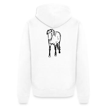 Horses T-shirt Gift Rider - Unisex Premium Organic Zip Hoodie - white - Back - Thijin (182cm)