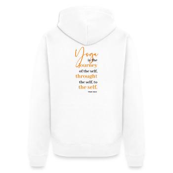 Yoga 1 - Unisex Premium Organic Zip Hoodie - white - Back - Thijin (182cm)