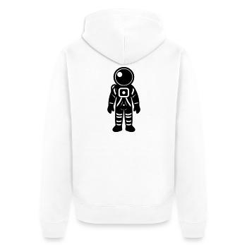 Astronaut - Unisex Premium Bio Zip Hoodie - Weiß - Hinten - Thijin (182cm)