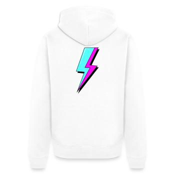 Psychedelische Neon-Beleuchtung - Unisex Premium Bio Zip Hoodie - Weiß - Hinten - Thijin (182cm)