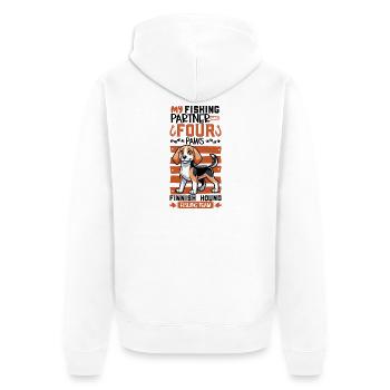 Angeln und Epagneul Français - Unisex Premium Bio Zip Hoodie - Weiß - Hinten - Thijin (182cm)