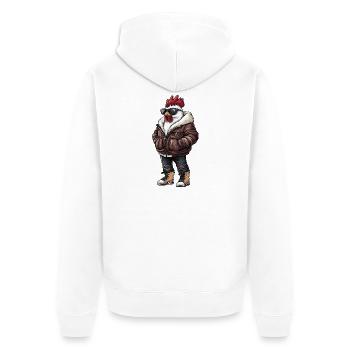 Coq Hiver frais - Veste à capuche bio Premium Unisexe - blanc - Dos - Thijin (182cm)