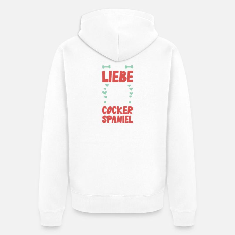 J’adore mon Cocker Spaniel - Veste à capuche bio Premium Unisexe - blanc