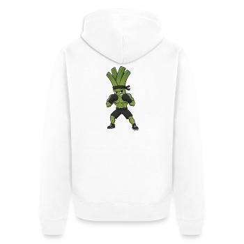 Leek Boxer Martial Arts Spring Onion Boxing Art - Unisex Premium Organic Zip Hoodie - white - Back - Thijin (182cm)