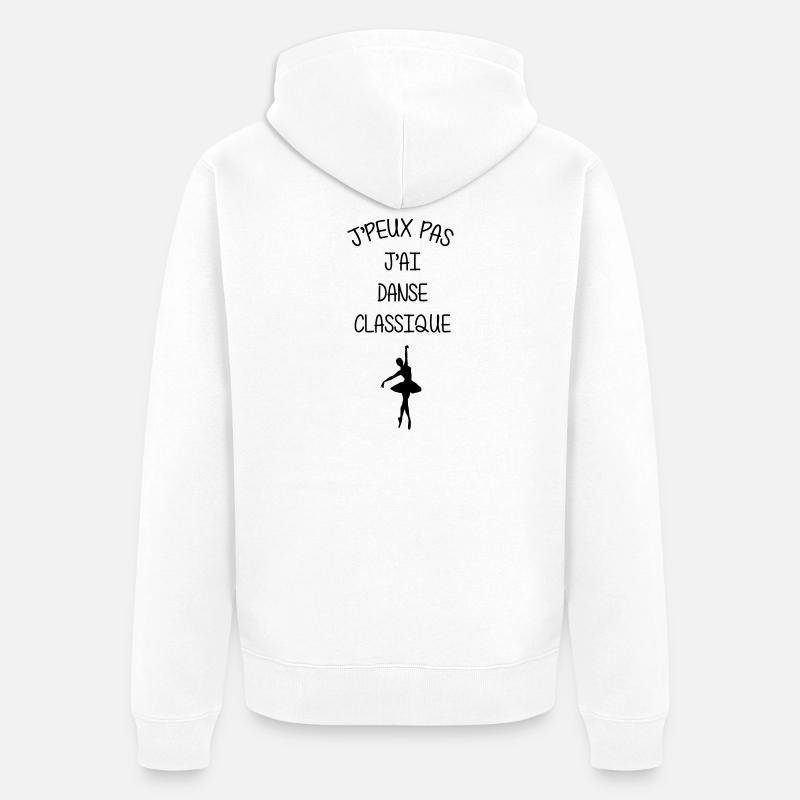 J’peux pas, j’ai danse classique - Veste à capuche bio Premium Unisexe - blanc