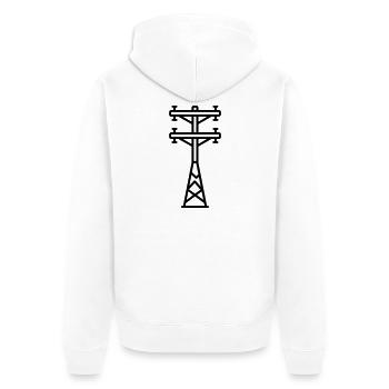 poteau électrique - Veste à capuche bio Premium Unisexe - blanc - Dos - Thijin (182cm)