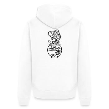 Poisson rouge - Veste à capuche bio Premium Unisexe - blanc - Dos - Thijin (182cm)