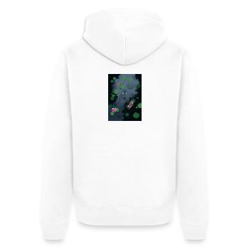 Mysteriöses Pferd in der Wassernacht - Unisex Premium Bio Zip Hoodie - Weiß - Hinten - Thijin (182cm)