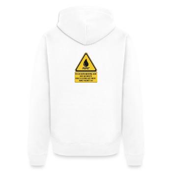 Schubsen - Unisex Premium Bio Zip Hoodie - Weiß - Hinten - Thijin (182cm)