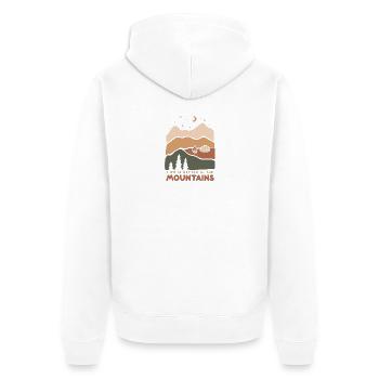 life is better in the mountains - Unisex Premium Organic Zip Hoodie - white - Back - Thijin (182cm)