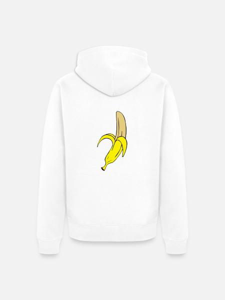 banana - Unisex Premium Organic Zip Hoodie - white