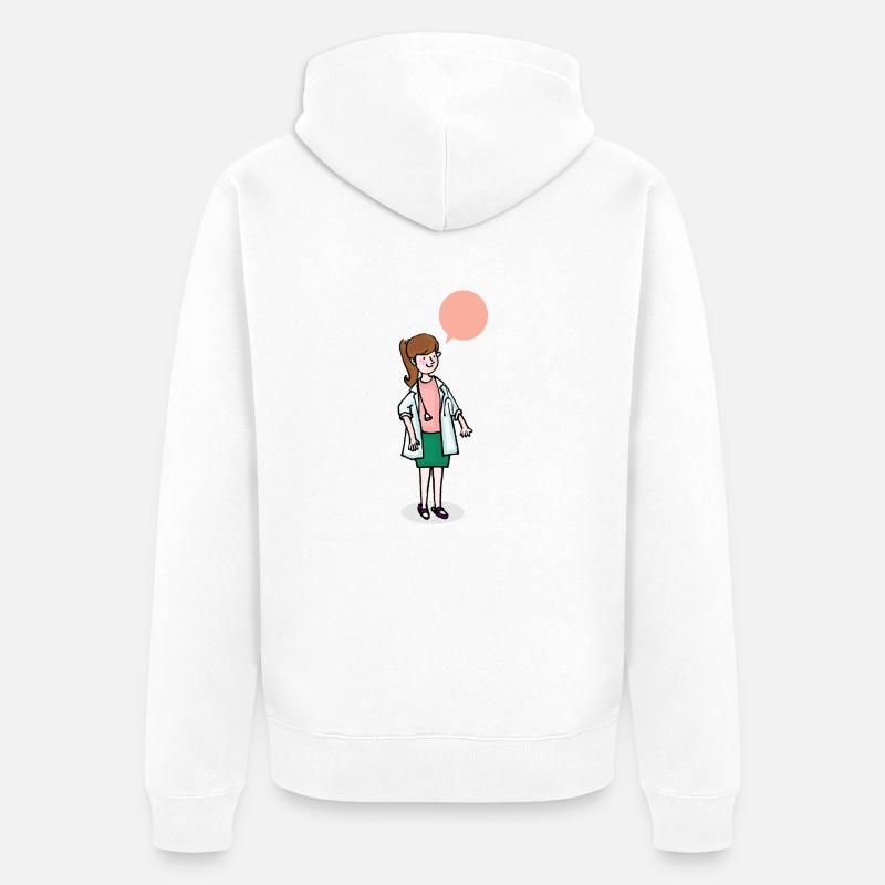 doc148 - Veste à capuche bio Premium Unisexe - blanc