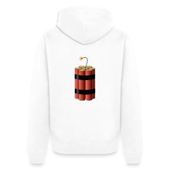 Dynamit - Unisex Premium Bio Zip Hoodie - Weiß - Hinten - Thijin (182cm)