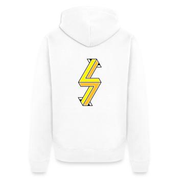 Impossible Figures 86A - Unisex Premium Organic Zip Hoodie - white - Back - Thijin (182cm)