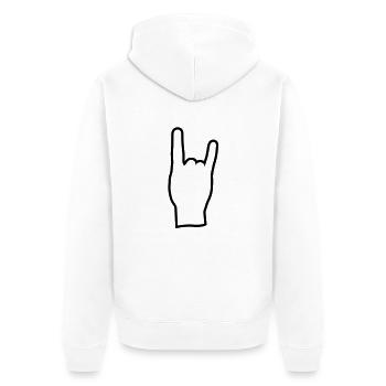 Rock and roll de la main - Veste à capuche bio Premium Unisexe - blanc - Dos - Thijin (182cm)