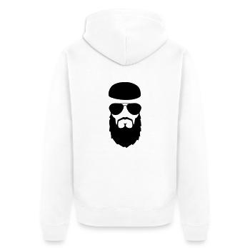 bärtig - Unisex Premium Bio Zip Hoodie - Weiß - Hinten - Thijin (182cm)