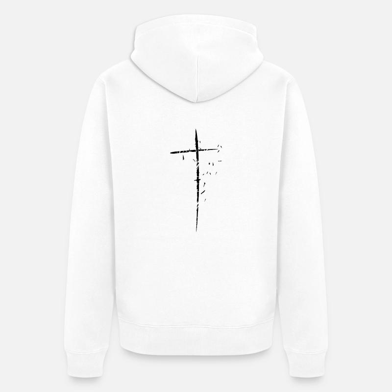 traverser fragmentées déchiqueté petite conception - Veste à capuche bio Premium Unisexe - blanc