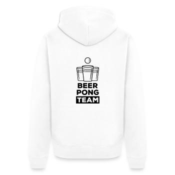 beer pong team - Unisex Premium Bio Zip Hoodie - Weiß - Hinten - Thijin (182cm)