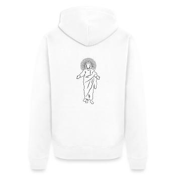 Jesus - God - Christ - Bible Believer Catholic - Unisex Premium Organic Zip Hoodie - white - Back - Thijin (182cm)