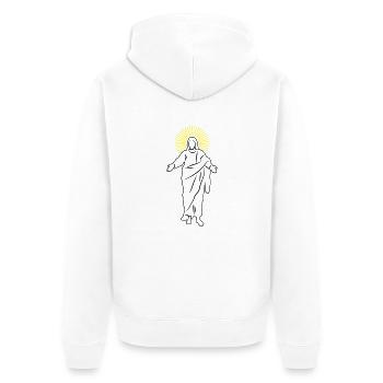 Jesus - God - Christ - Bible Believer Catholic - Unisex Premium Organic Zip Hoodie - white - Back - Thijin (182cm)