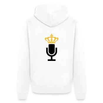 King Mikrofon Icon - Unisex Premium Bio Zip Hoodie - Weiß - Hinten - Thijin (182cm)